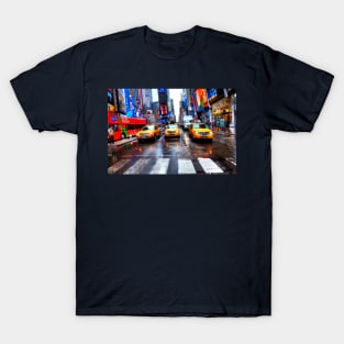 Yellow Taxi Cabs Times Square New York T-Shirt